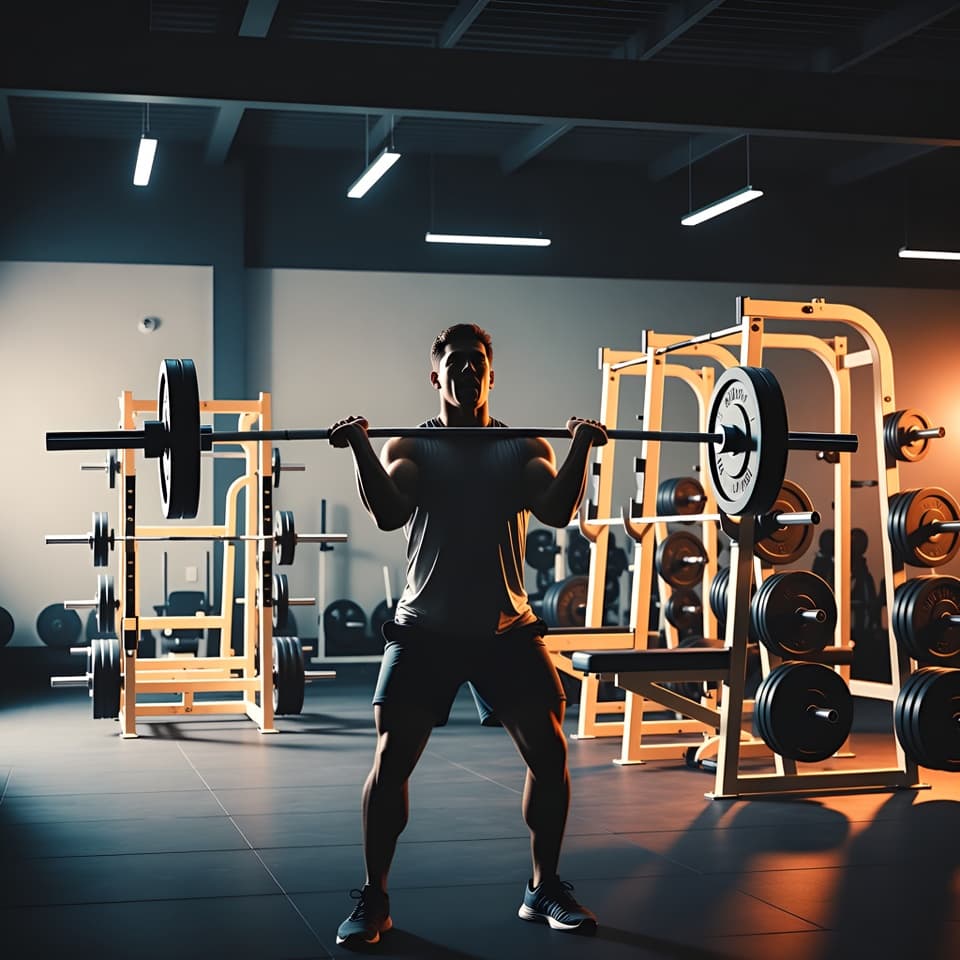 Athlete in a modern weight room
